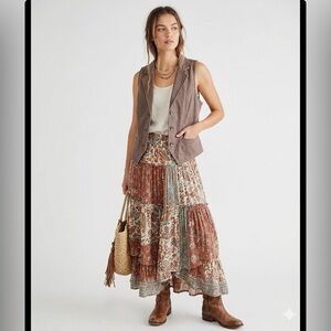 Northern Reflections Brown jean vest like new denim top country western wear